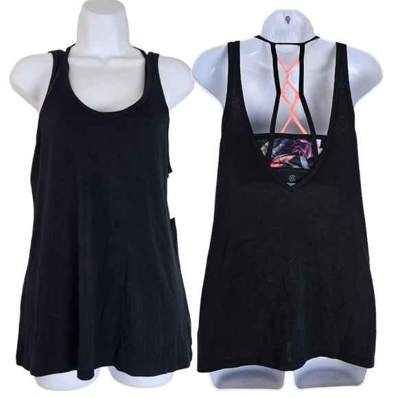 Champion Layered Tank Top With Strappy Twisted Back Sports Bra - Picture 1 of 14